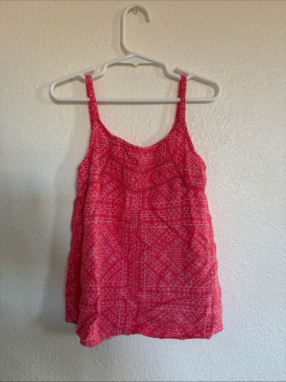Roxy Pink Patterned Spaghetti Strap Tank Top